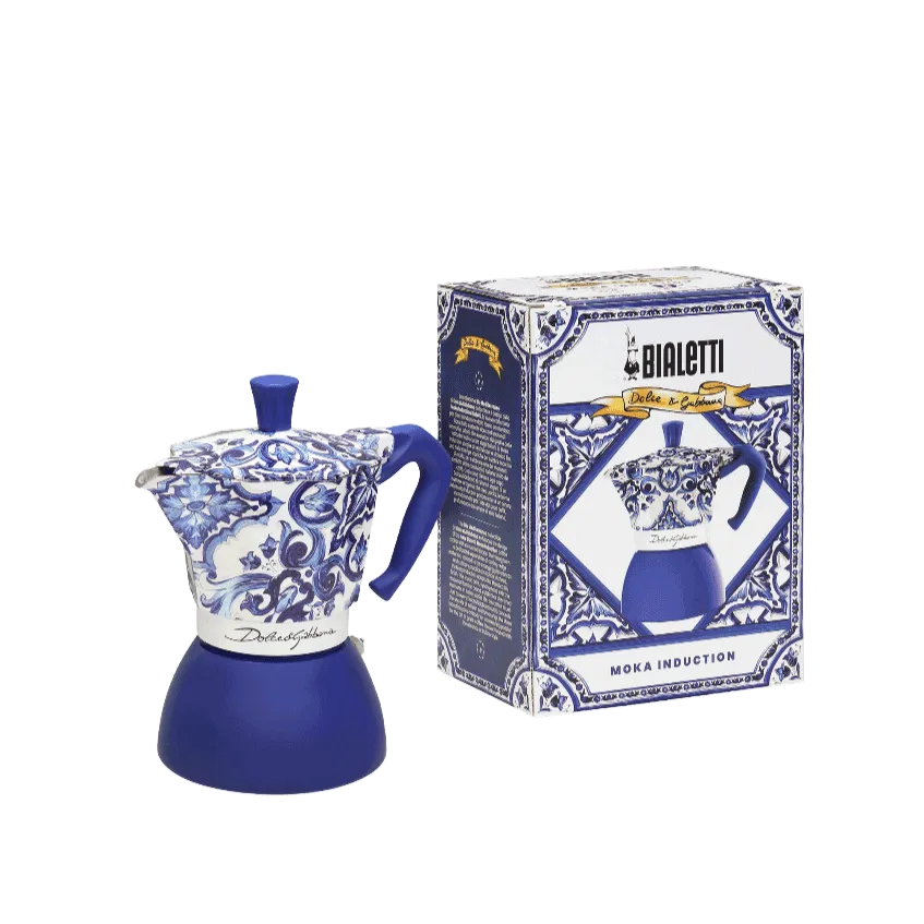 Bialetti - Moka Induction 4 Cups D&G Blu Mediterraneo