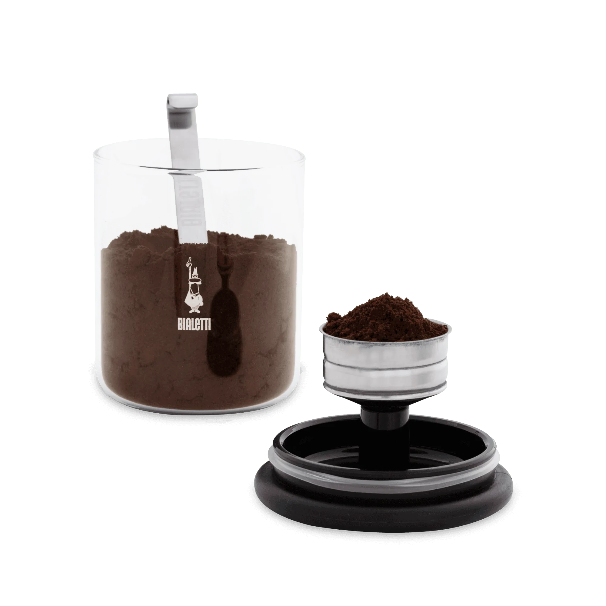 Bialetti - Glass Coffee Jar W/Moka Top